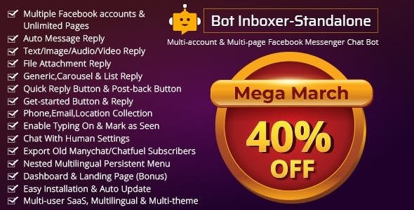 Bot Inboxer - Standalone v2.4.1 - Multi-account & Multi-page Messenger Chat Bot for Facebook - nulled