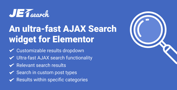 JetSearch v2.1.10 - AJAX Search widget for Elementor
