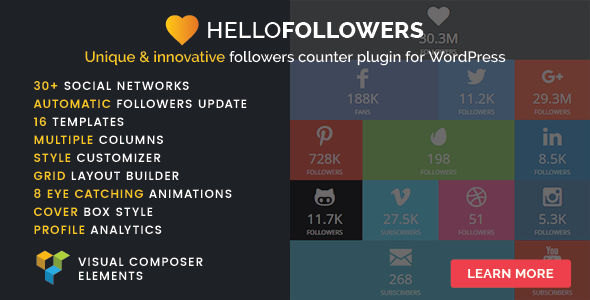 Hello Followers v2.1 - Social Counter Plugin for WordPress