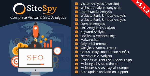 SiteSpy v5.1.2 - The Most Complete Visitor Analytics & SEO Tools - nulled