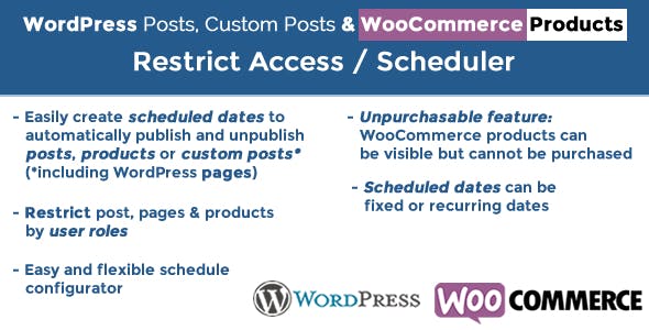 Post & Products Scheduler / Restrict Access v5.5