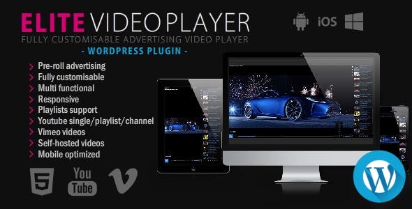 Elite Video Player v3.5 - WordPress plugin