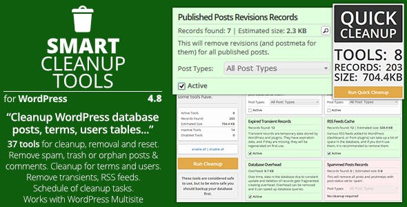 Smart Cleanup Tools v4.9 - Plugin for WordPress