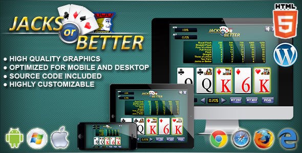 Video Poker Jacks or Better - HTML5 Casino Game