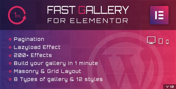 Fast Gallery for Elementor v1.0 - WordPress Plugin