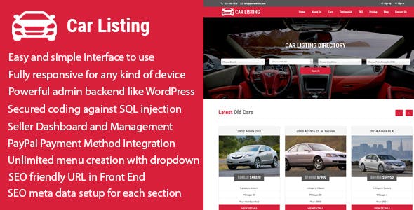 Carlisting v1.2 - Auto and Car Listing Multi-Vendor Directory CMS