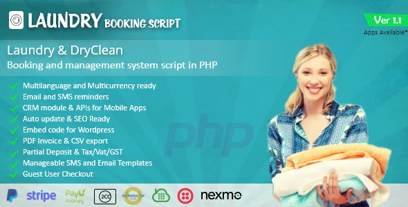 Laundry booking and management script v1.0