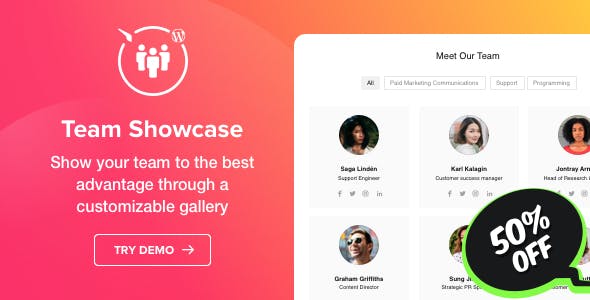 Team Showcase v1.0.0 - WordPress Team Showcase plugin