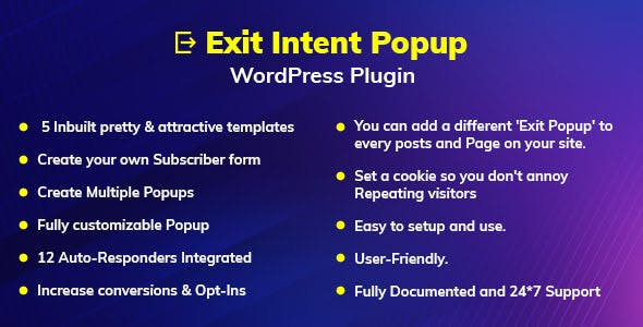 Exit Intent v1.0.0 - Popup WordPress Plugin