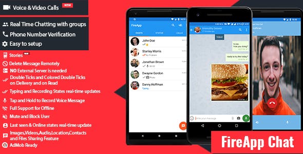 FireApp Chat v1.2.4 - Android Chatting App with Groups Inspired by WhatsApp