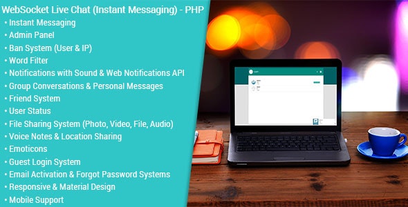 WebSocket Live Chat (Instant Messaging) v2.0.1 - PHP