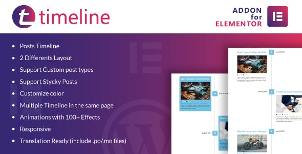 Timeline for Elementor v1.0 - WordPress Plugin