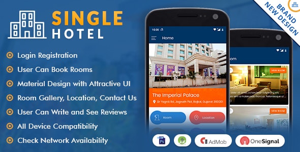 Single Hotel App with Material Design
