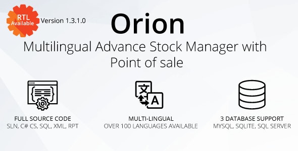 Orion v1.3.1.0 - Multilingual advance stock manager with Point of sale system