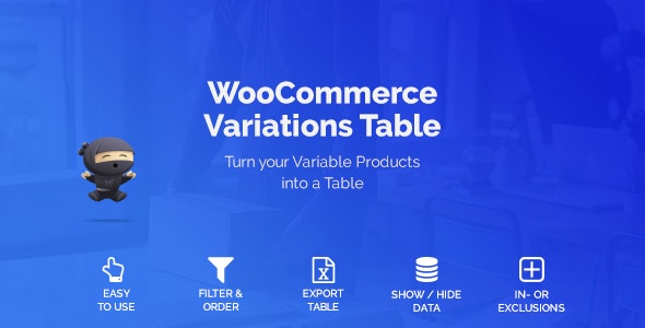 WooCommerce Variations Table v1.2.3 
