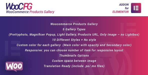 WooCommerce Products Gallery for Elementor v1.0 - WordPress Plugin