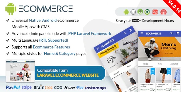 Android Ecommerce v4.0.10 - Universal Android Ecommerce / Store Full Mobile App with Laravel CMS