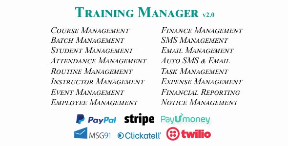 Training Manager v2.0 - Ultimate Training / Coaching / Learning Center Management System