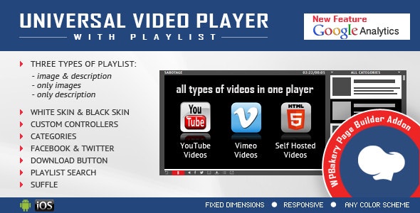 Universal Video Player for WPBakery Page Builder v1.8.5 