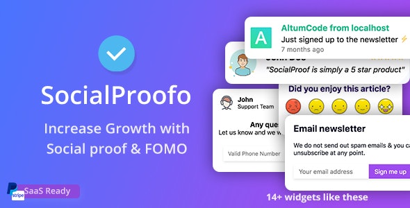SocialProofo v1.7.1 - 14+ Social Proof & FOMO Notifications for Growth - nulled