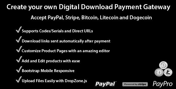 PayPro v1.3.0 - Your Own Digital Download Payment Gateway
