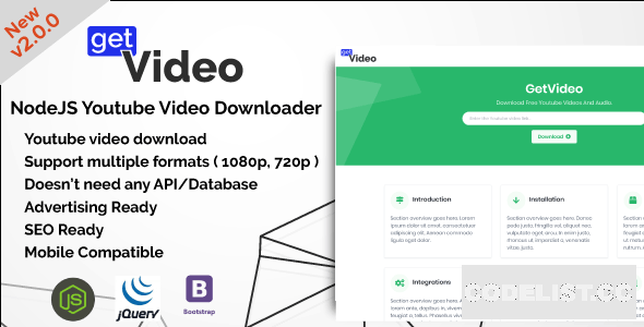 GetVideo v2.0.0 - NodeJS Youtube Video Downloader