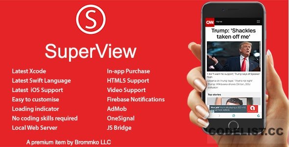 SuperView v3.1.0 - WebView App for iOS with Push Notification, AdMob, In-app Purchase
