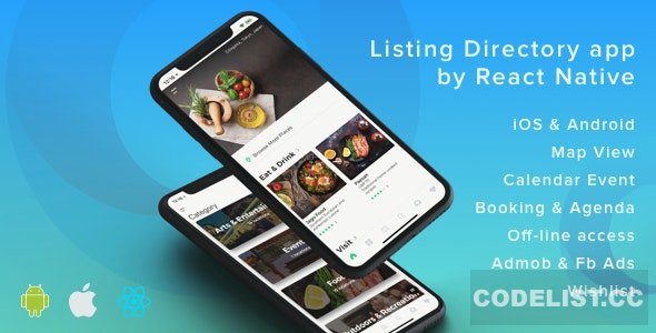 ListApp v1.8.0 - Listing Directory mobile app by React Native (Expo version)