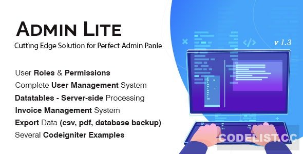 Admin Lite v1.5 - PHP Admin Panel + User Management 