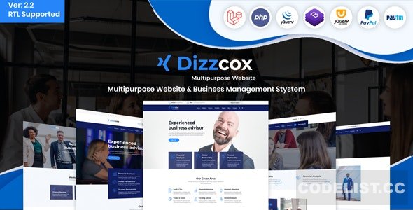Dizzcox v2.2 - Multipurpose Website & Business Management System CMS