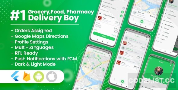 Delivery Boy for Groceries, Foods, Pharmacies, Stores Flutter App v1.0.1