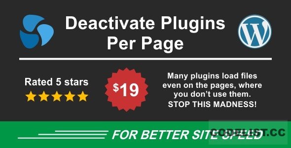 Deactivate Plugins Per Page v1.12.0 - Improve WordPress Performance