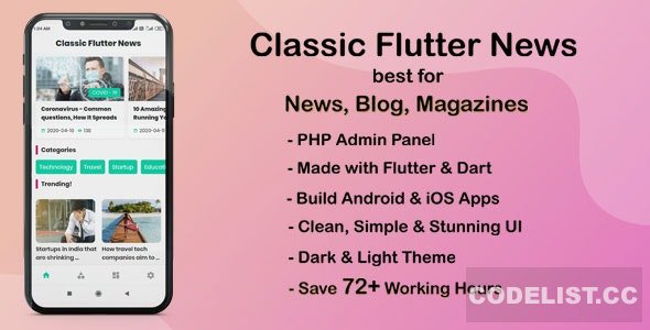 Classic Flutter News App v1.0 - best for News, Blog and Magazines