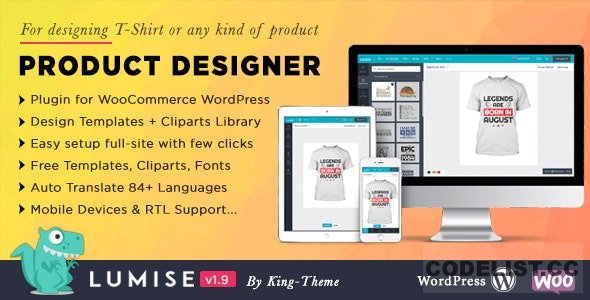 Lumise Product Designer v1.9.5 - WooCommerce WordPress