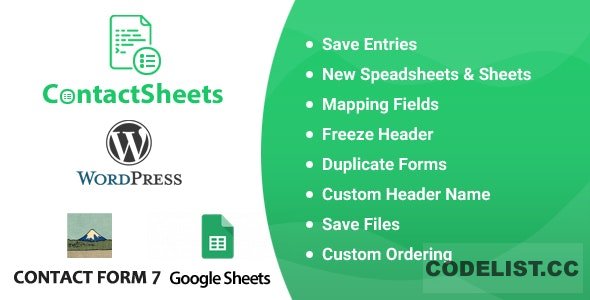 ContactSheets v3.2 - Contact Form 7 Google Spreadsheet Addon