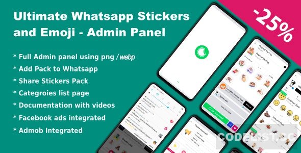 Ultimate Whatsapp Stickers and Emoji v2.0 - Admin Panel 