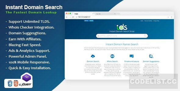 Instant Domain Search Script v1.0