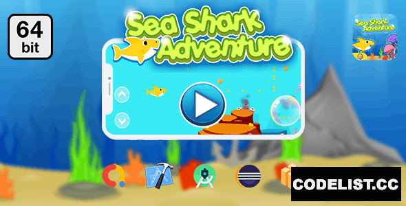 Sea Shark Adventure 64 bit v1.0 - Android IOS With Admob