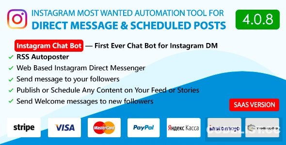 DM Pilot v4.0.8 - Instagram Chat Bot, Web Direct Messenger & Scheduled Posts - nulled