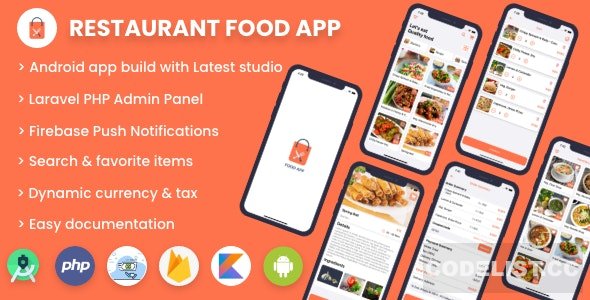 Single restaurant food ordering app v1.0 - Android App with Admin Panel
