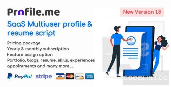 Profile.me v1.8 - Saas Multiuser Profile & Resume Script