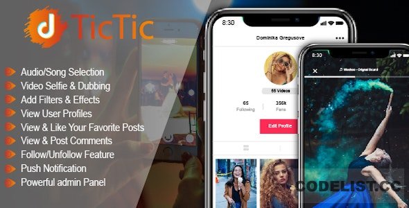 TicTic v2.9 - IOS media app for creating and sharing short videos 