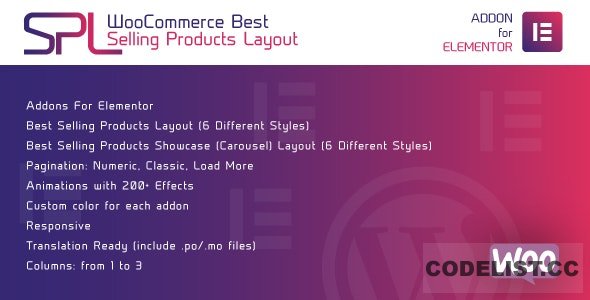 WooCommerce Best Selling Products Layout for Elementor v1.0.0 - WordPress Plugin