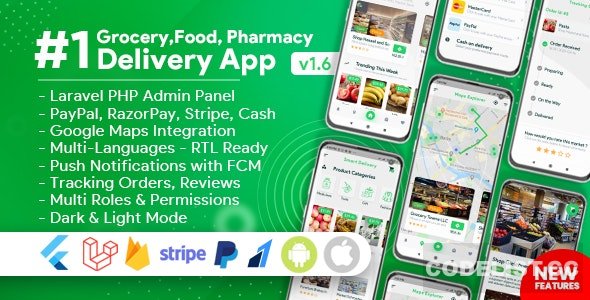 Grocery, Food, Pharmacy, Store Delivery Mobile App with Admin Panel v1.6.0