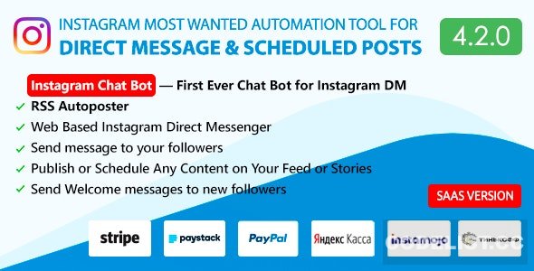 DM Pilot v4.2.0 - Instagram Chat Bot, Web Direct Messenger & Scheduled Posts