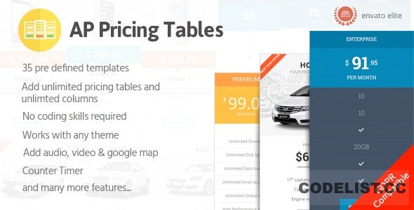 AP Pricing Tables v1.0.3 - Responsive Pricing Table Builder Plugin for WordPress 