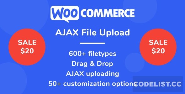 WooCommerce AJAX File Upload (600+ filetypes) v2.0.0 
