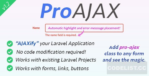 ProAjax v1.3 - Automatically Ajaxify Your Laravel Application