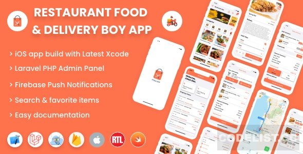 Single restaurant iOS food ordering app with Delivery Boy and Admin Panel v2.0
