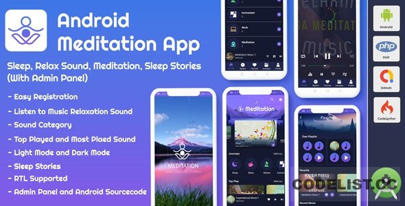 Android App Meditation & Relaxation Music with Admin Panel v1.0